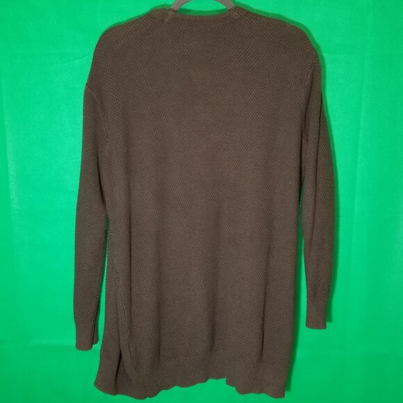 Forever 21 Mens XL Cardigan Open Front Olive Green No Button Grandpa Retro - Picture 2 of 5